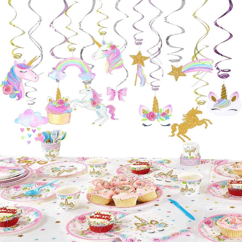 klmars 30 Ct Unicorn Hanging Swirl Decorations-Unicorn Party Decorations-Unicorn Birthday Party Supplies - Image 5